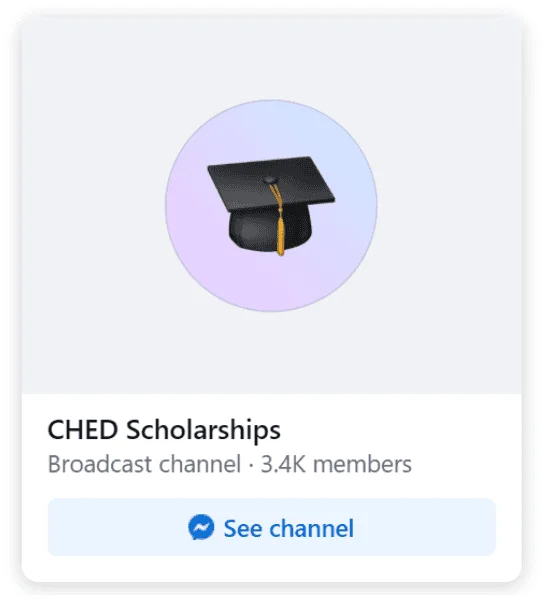 CHED Scholarship Facebook Broadcast Channel