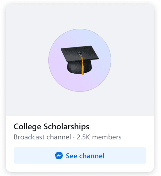 College Scholarships Facebook Broadcast Channel