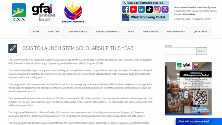 GSIS Scholarship 2026 | Requirements & How to Apply